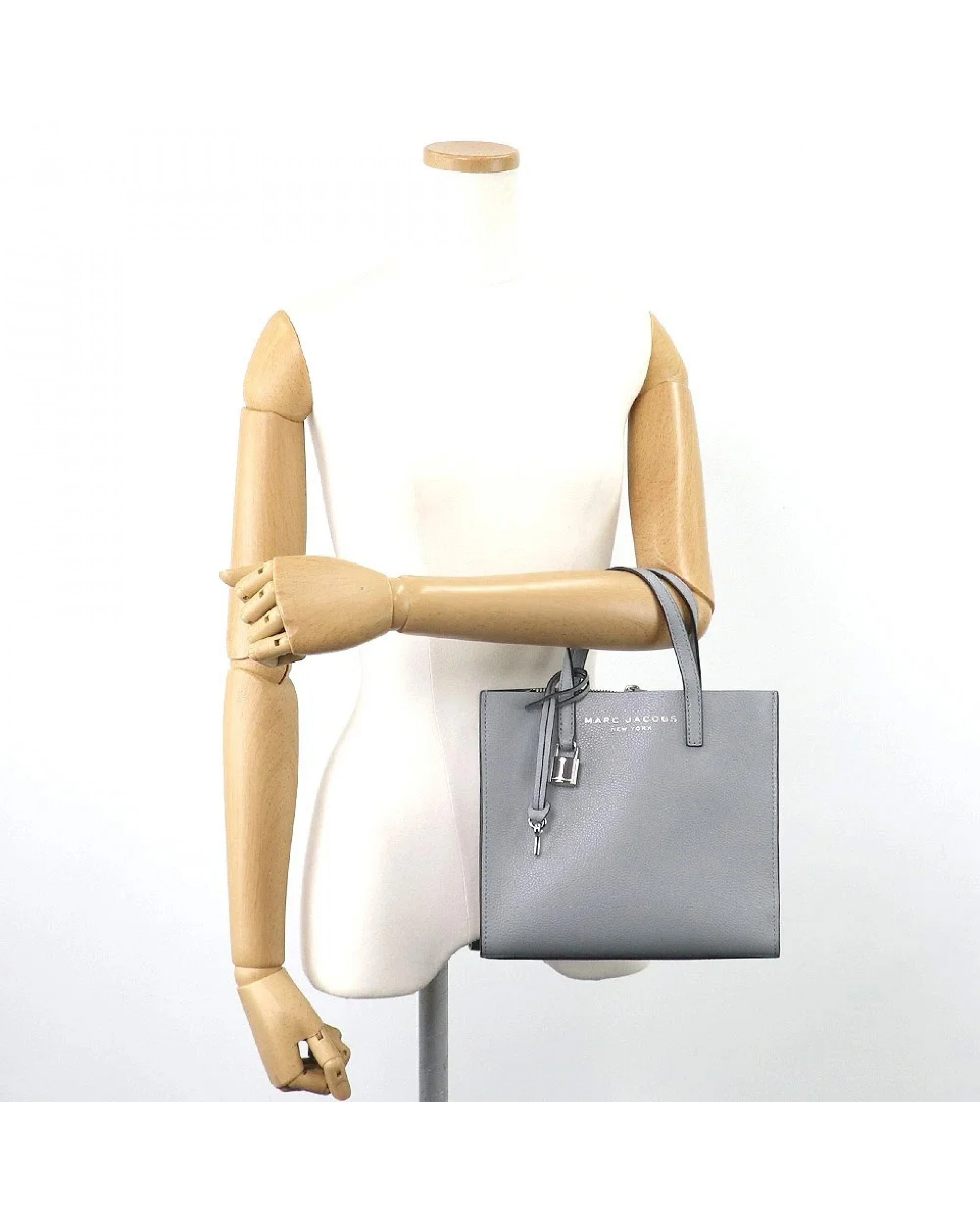 The Leather Mini Grind Tote Bag - Rock Grey