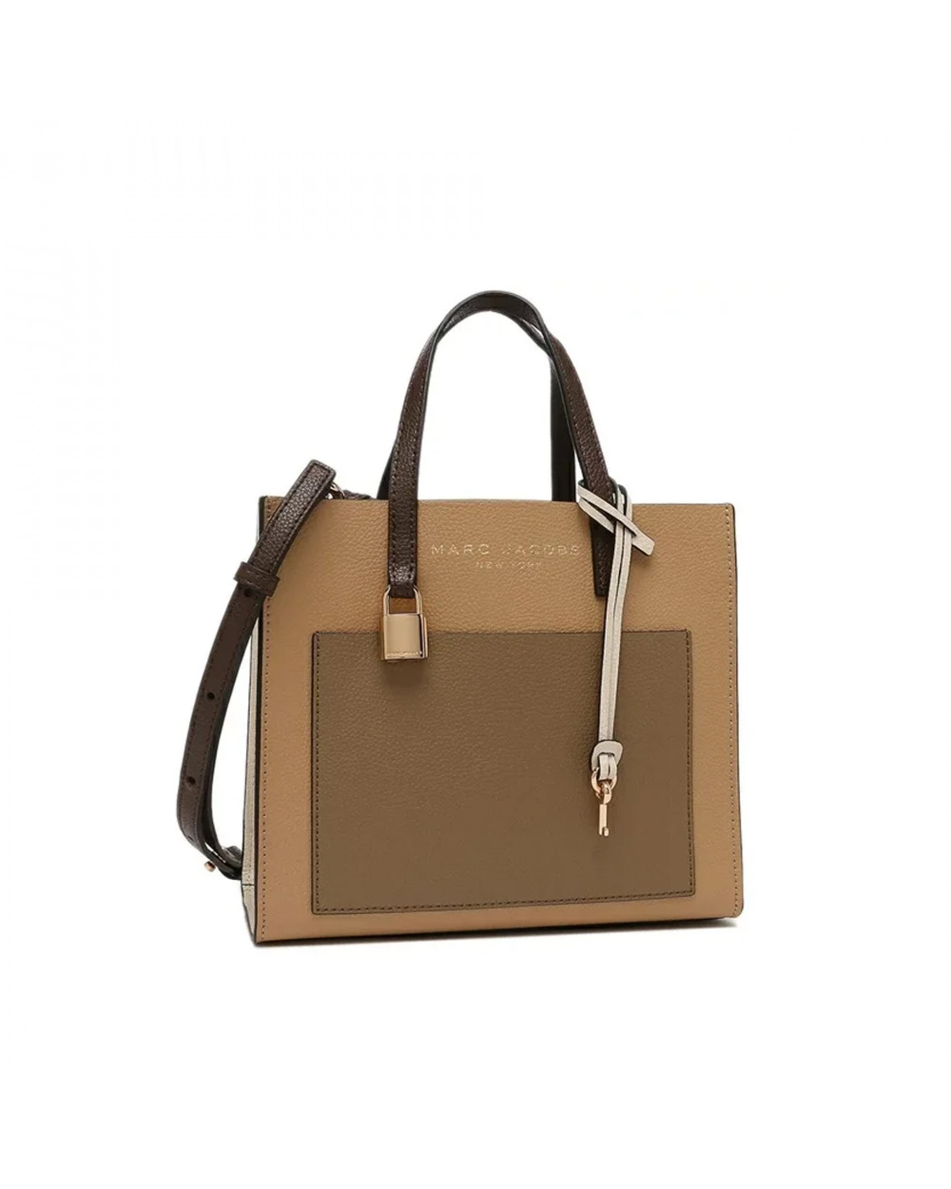 The Leather Mini Grind Tote Bag - Iced Coffee Multi