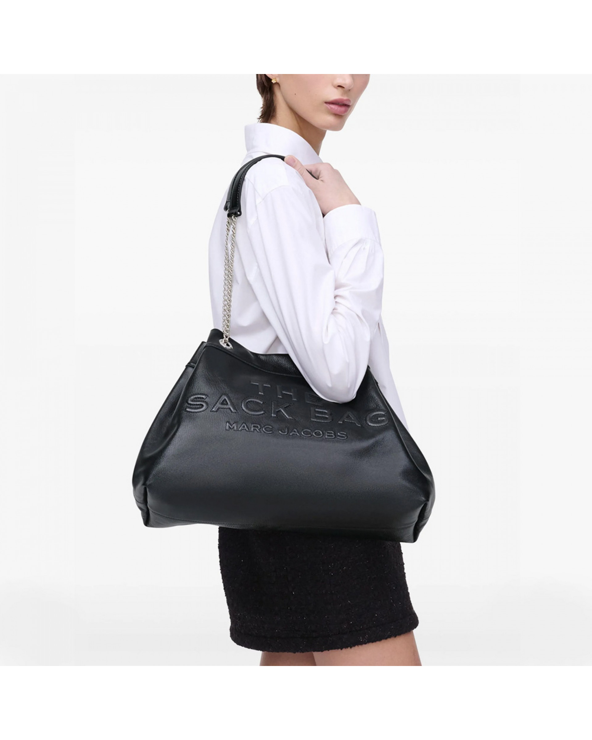 Marc Jacobs The Leather Chain Sack Bag Black