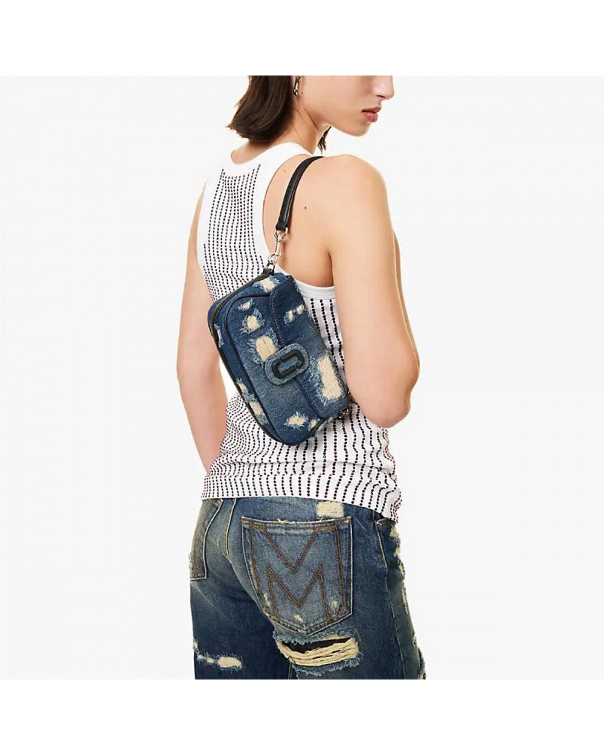 The Rip And Repair Denim Clover Bag Punc Indigo