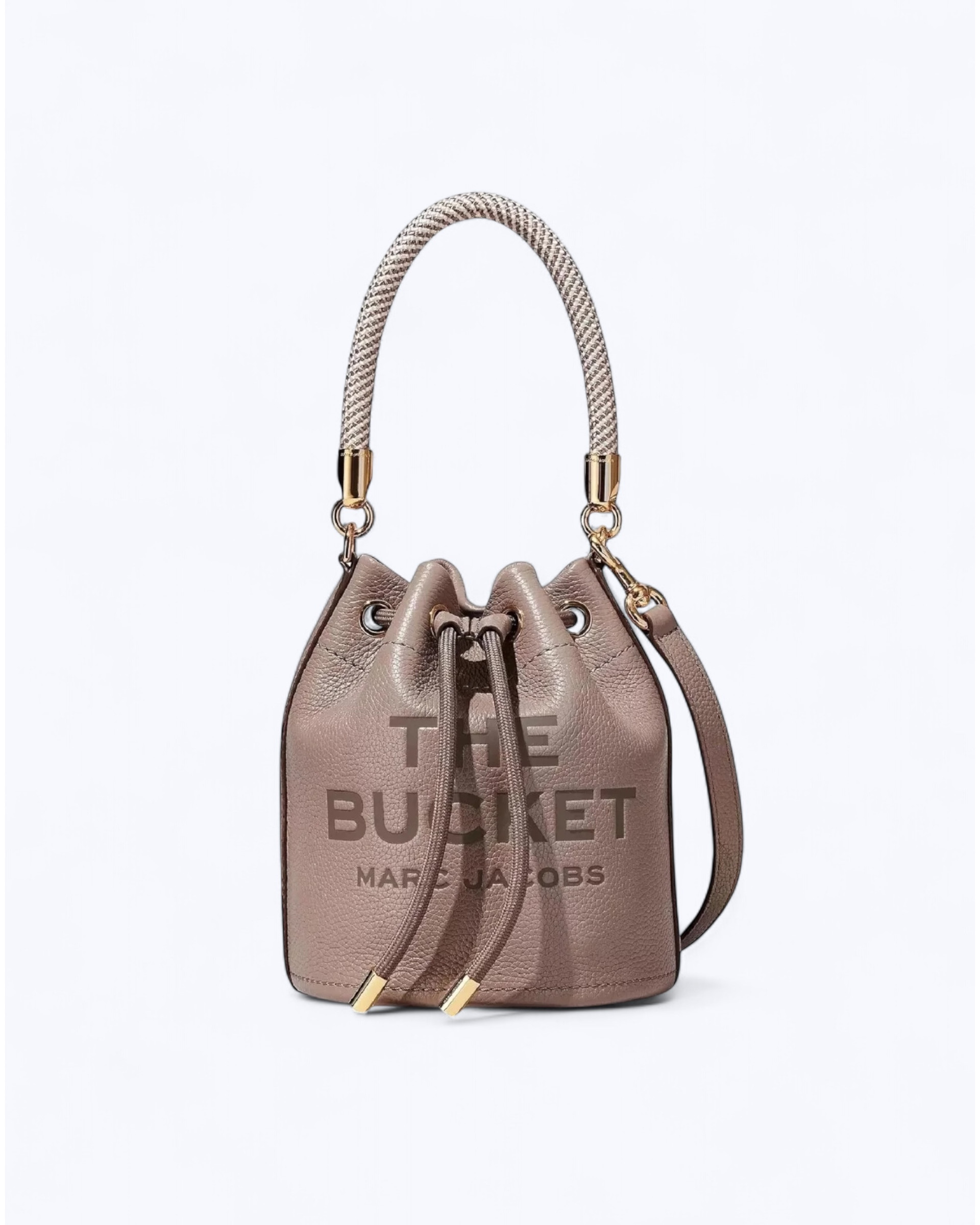 The Leather Mini Bucket Bag - Cement