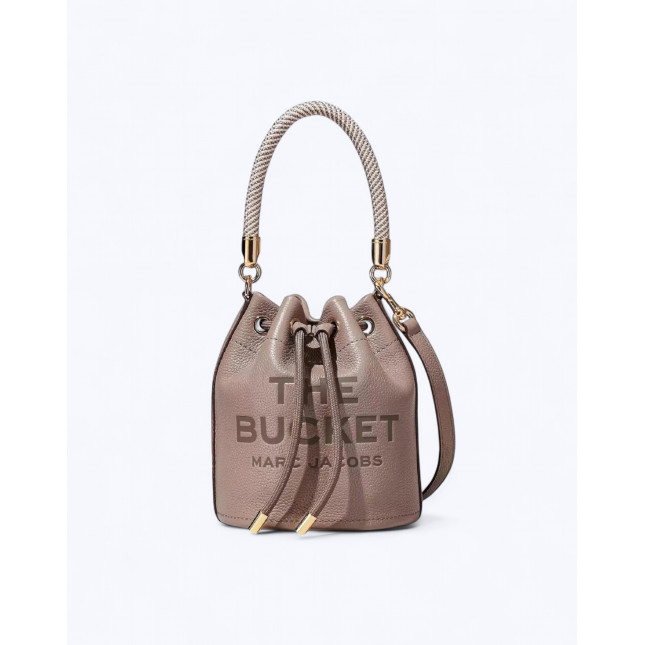 The Leather Mini Bucket Bag - Cement