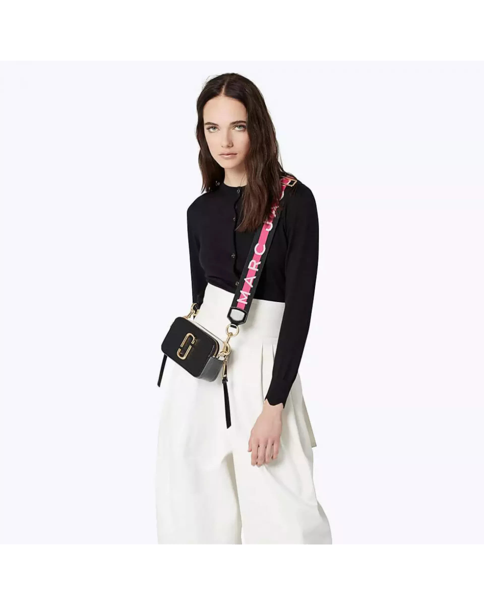 Сумка Marc Jacobs logo strap snapshot - black multi