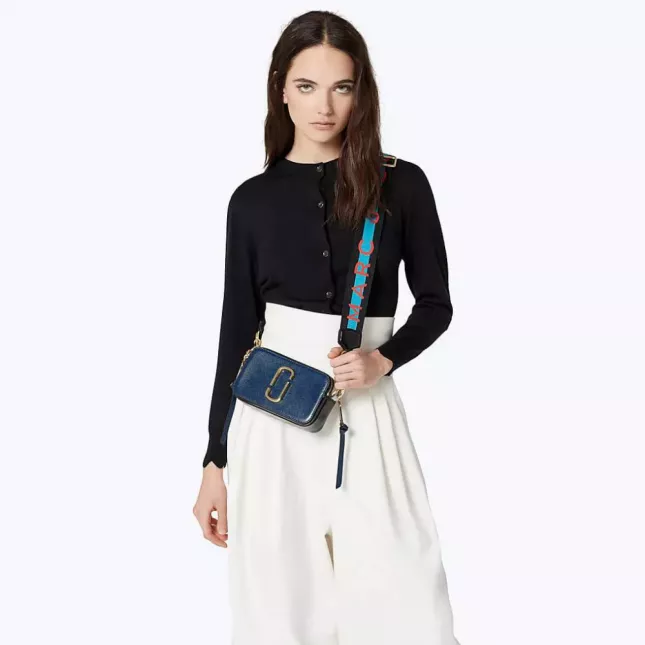 Marc Jacobs logo strap snapshot - blue sea multi