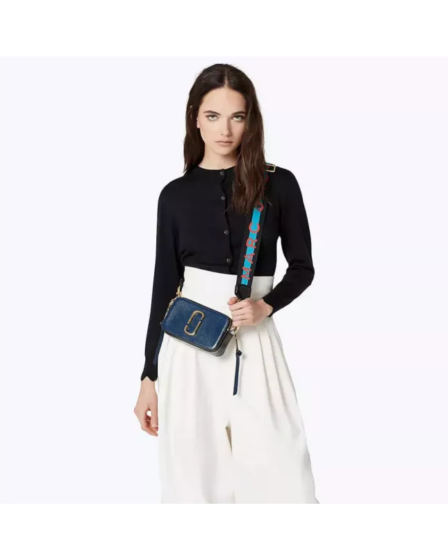 Marc Jacobs logo strap snapshot - blue sea multi