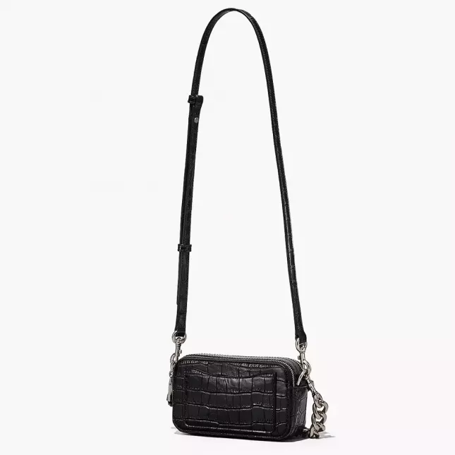 Marc Jacobs the croc-embossed snapshot black