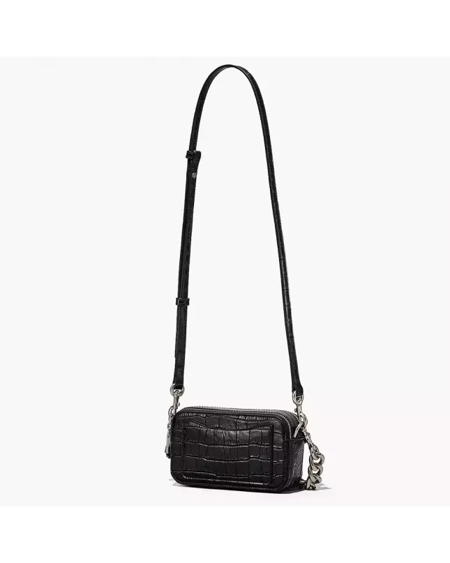 Marc Jacobs the croc-embossed snapshot black