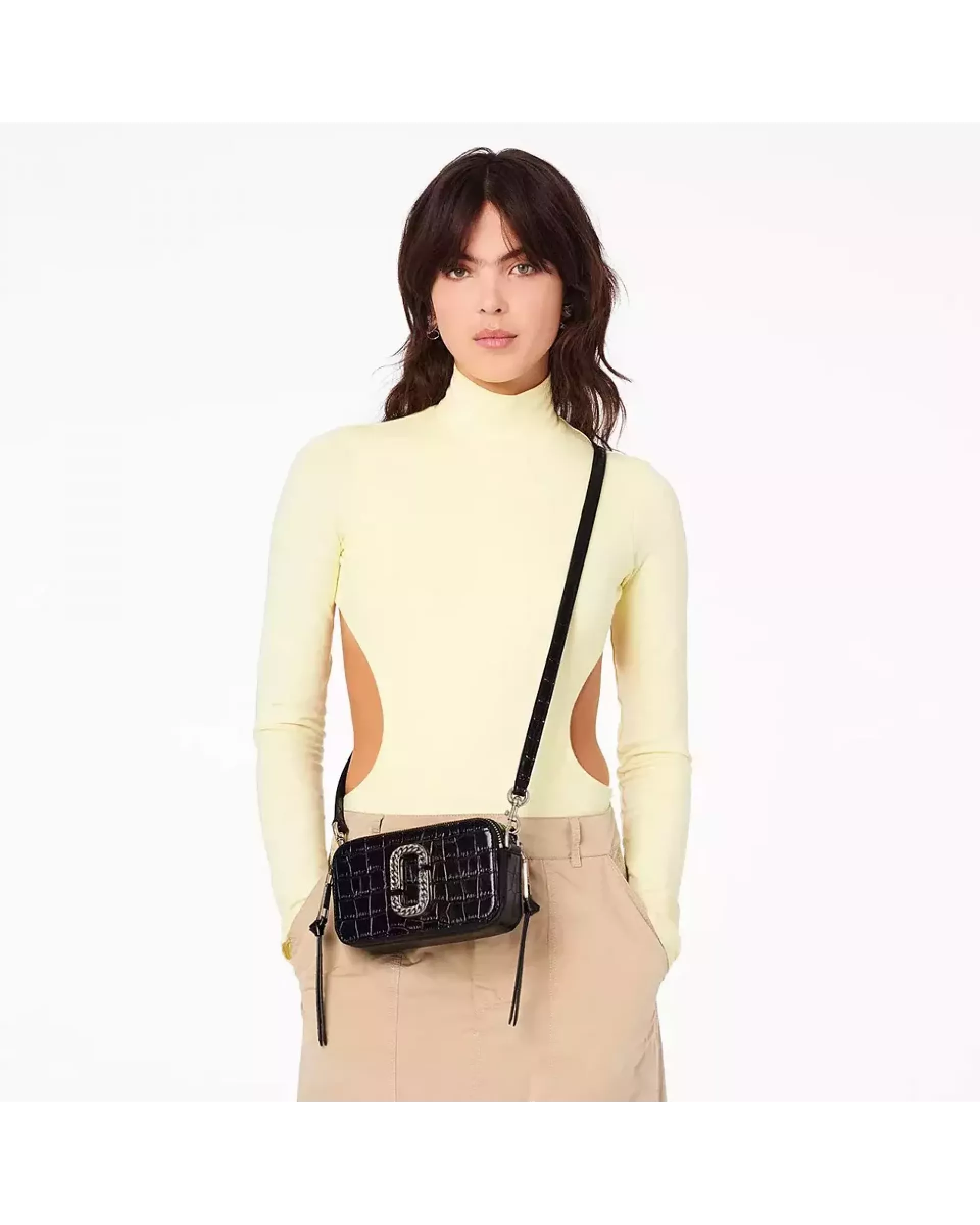 Сумка Marc Jacobs the croc-embossed snapshot black