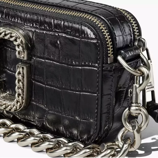 Marc Jacobs the croc-embossed snapshot black