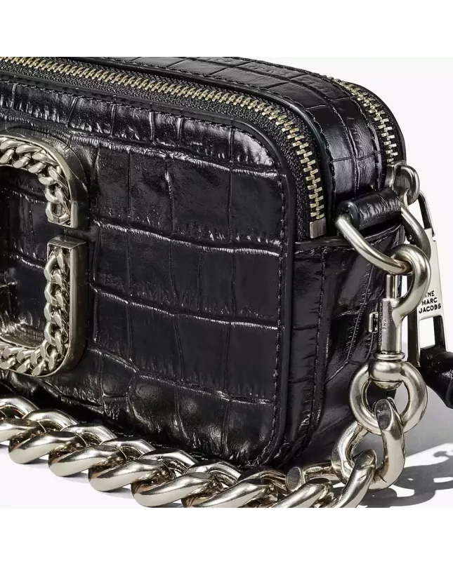 Marc Jacobs the croc-embossed snapshot black