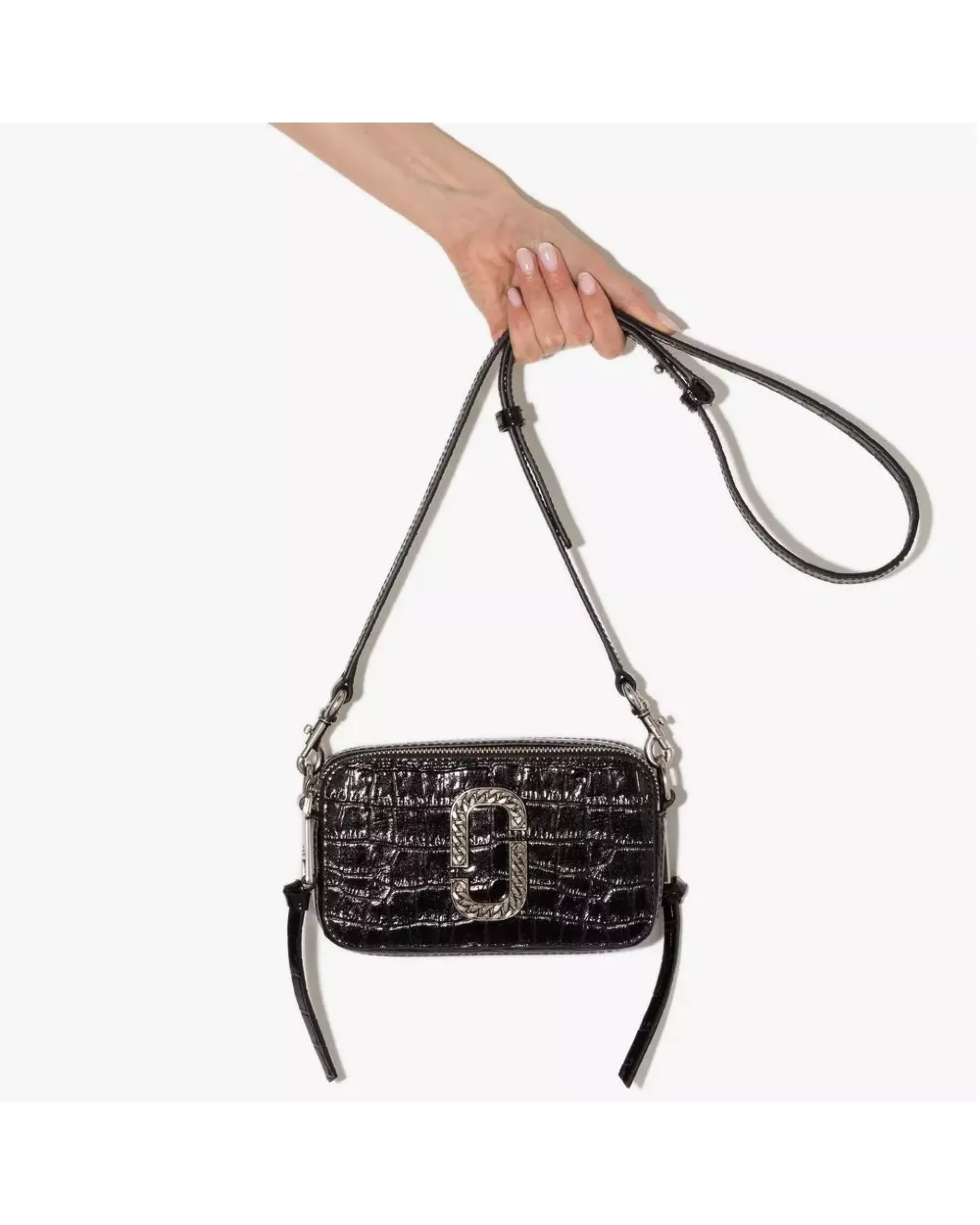 Сумка Marc Jacobs the croc-embossed snapshot black