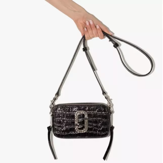 Marc Jacobs the croc-embossed snapshot black