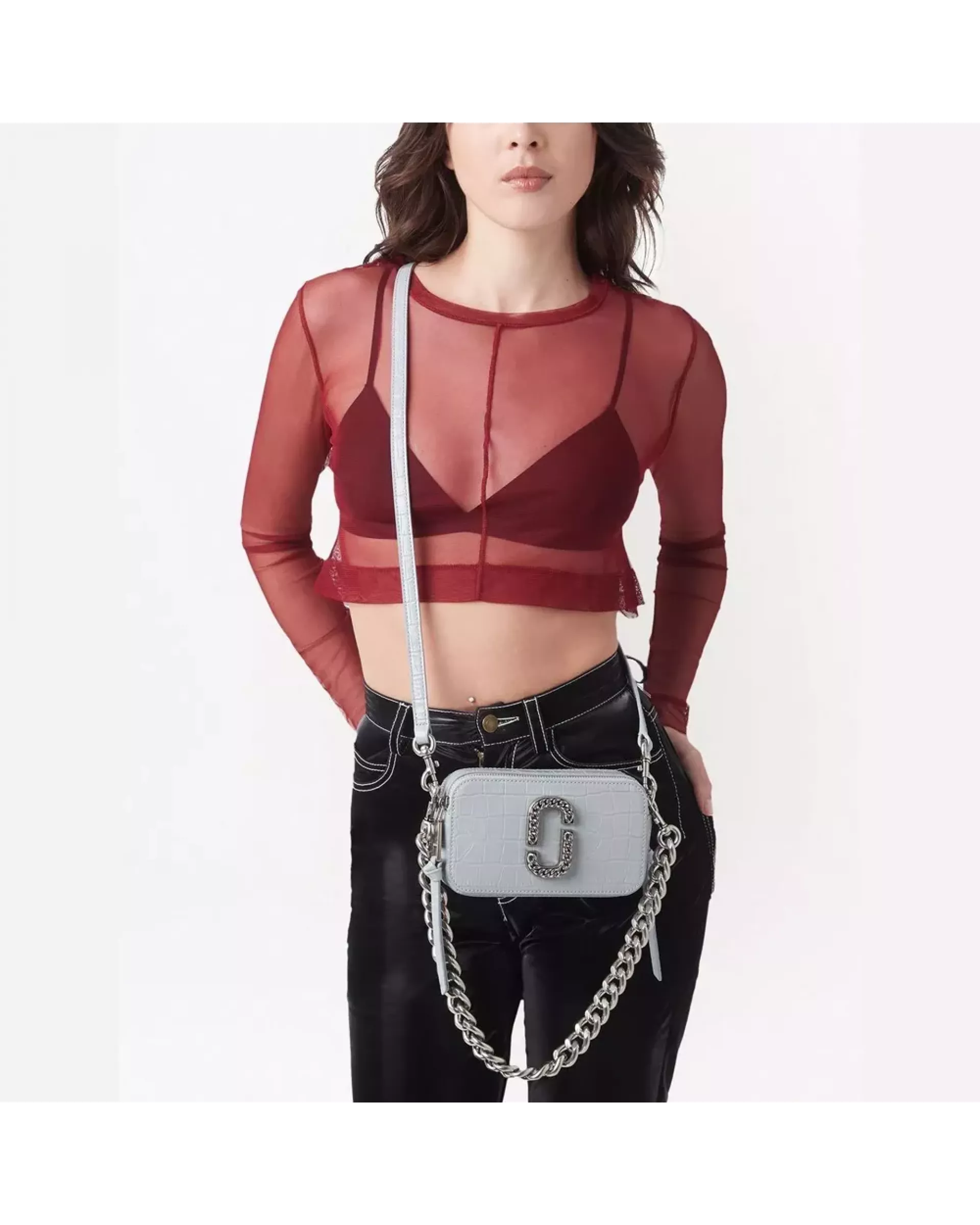 Сумка Marc Jacobs the croc-embossed snapshot quarry