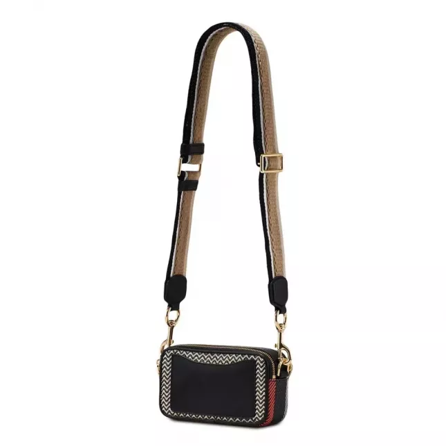 Marc Jacobs the mixed media snapshot crossbody bag black
