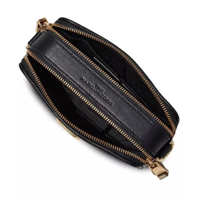 Marc Jacobs the mixed media snapshot crossbody bag black