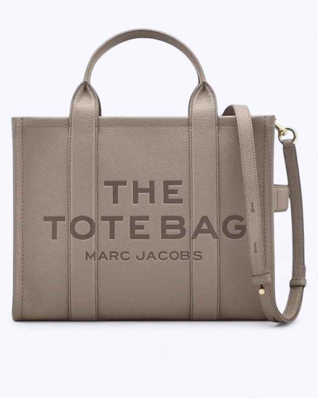  Marc Jacobs The Tote Bag Leather Medium - cement