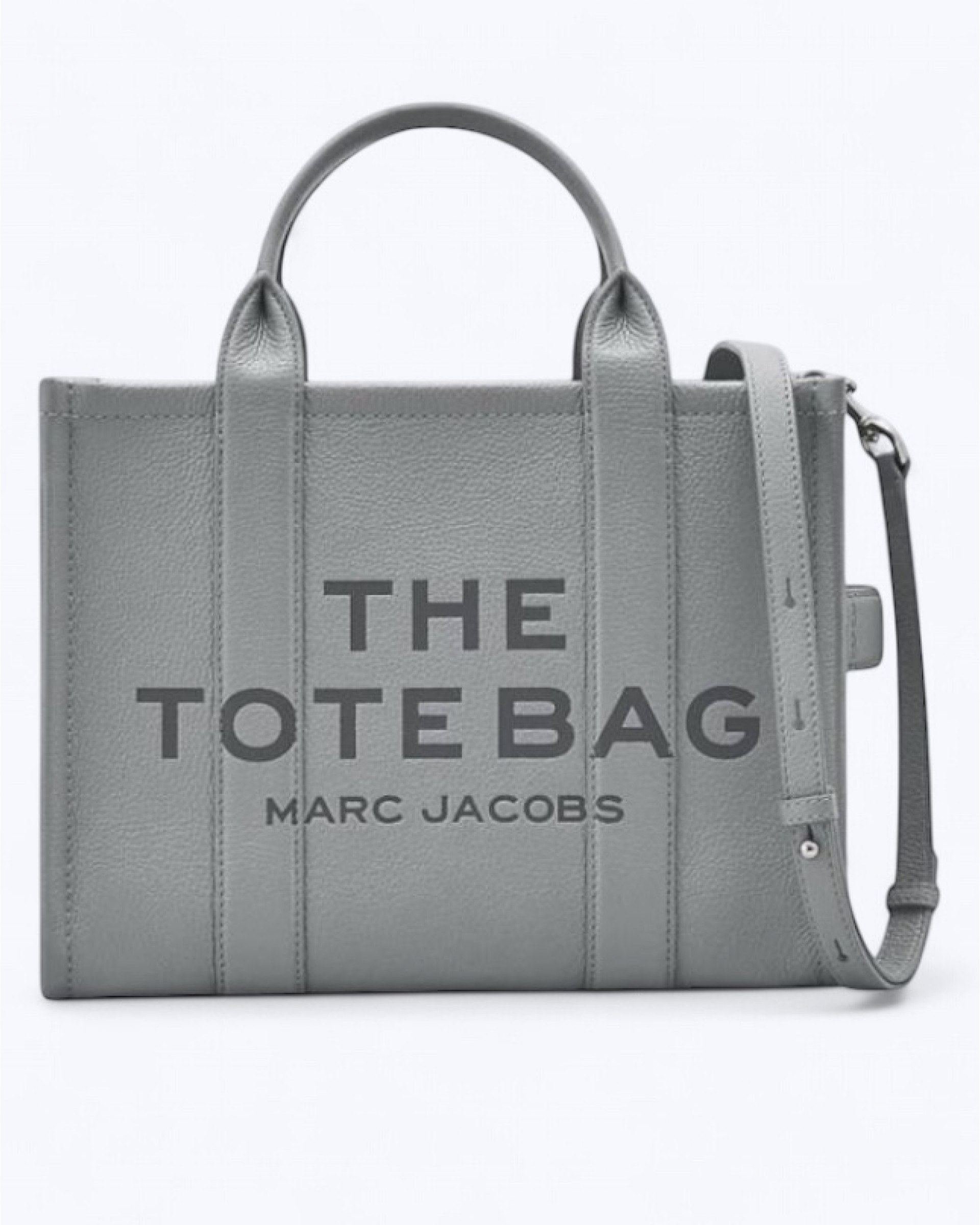 The Tote Bag Leather Medium - Wolf Grey