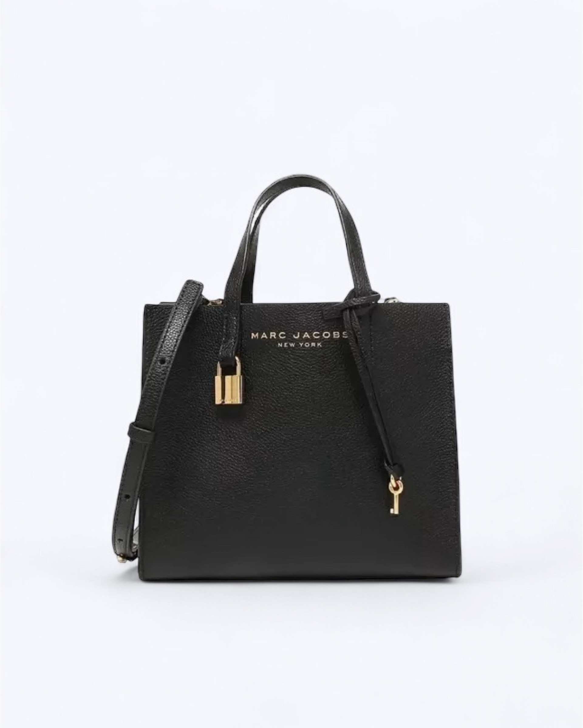The Leather Mini Grind Tote Bag - Black
