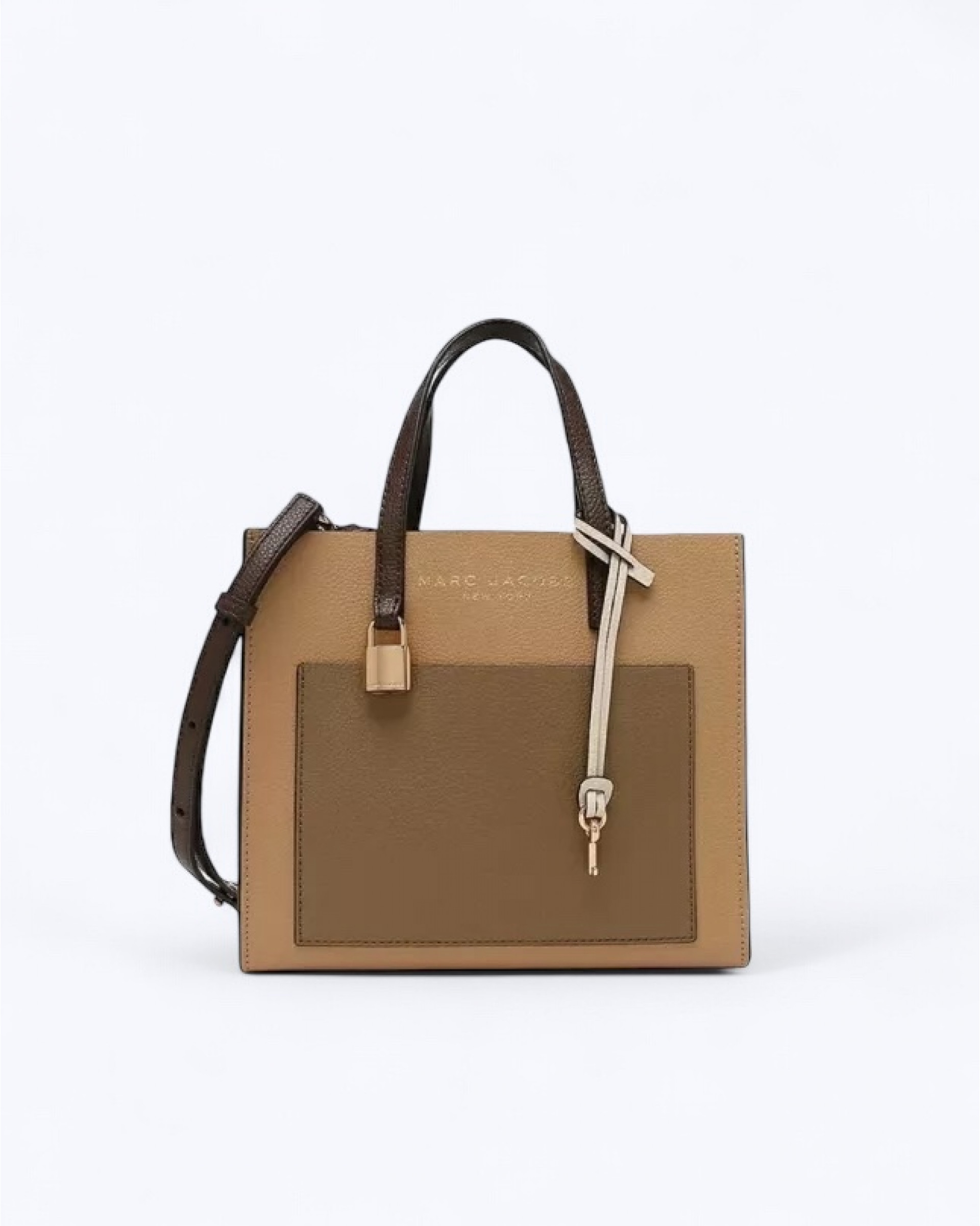 The Leather Mini Grind Tote Bag - Iced Coffee Multi
