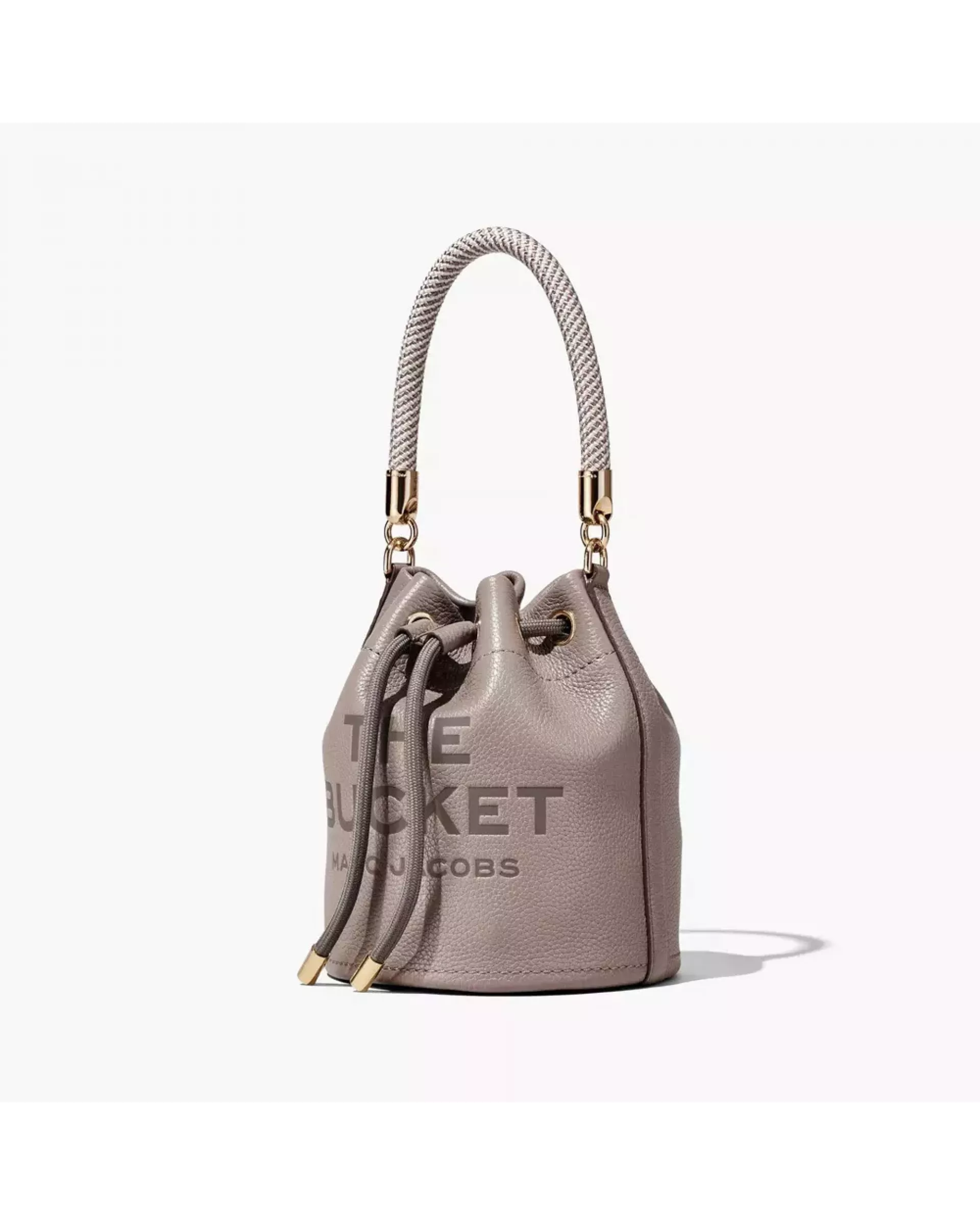 The Leather Mini Bucket Bag - Cement