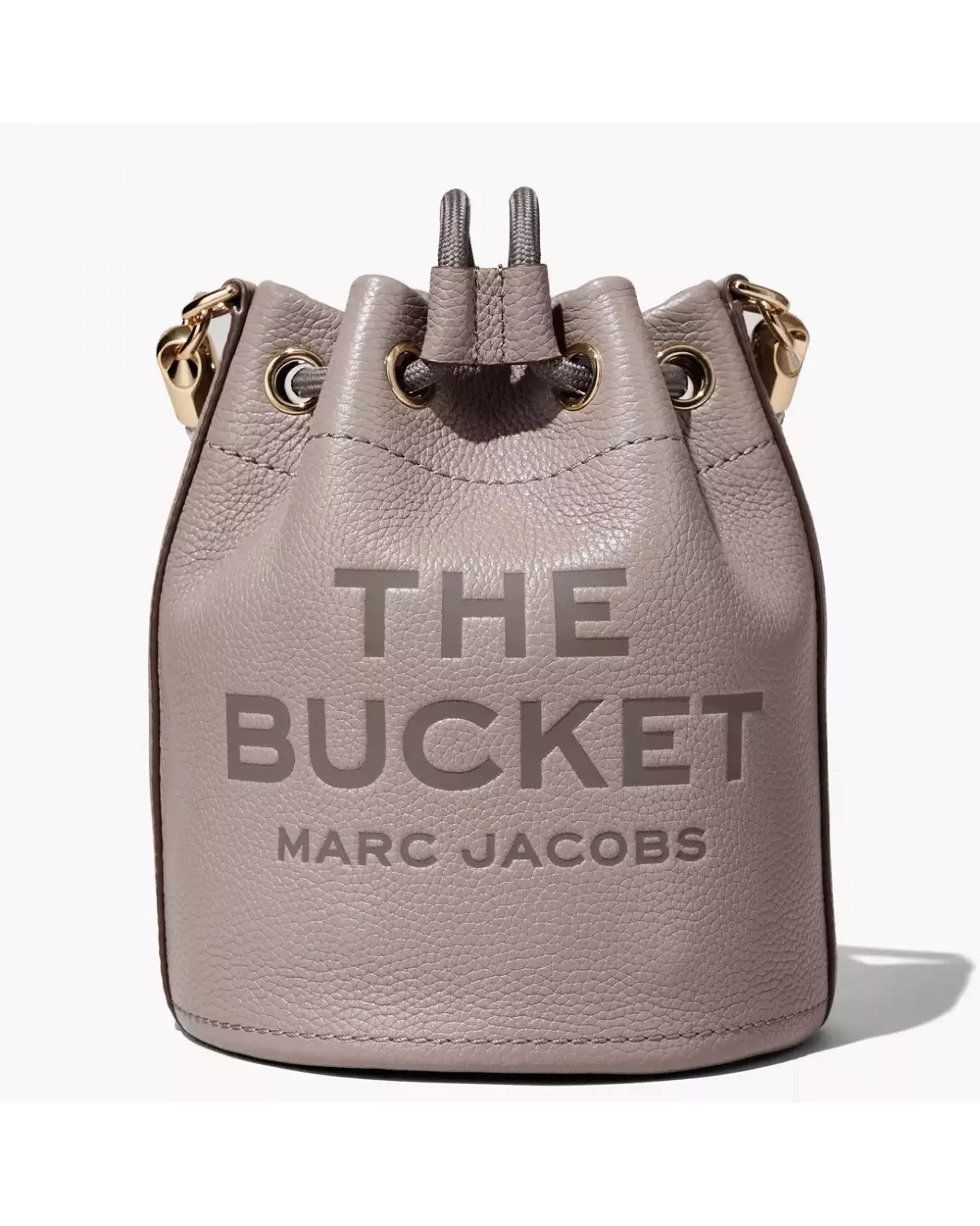 The Leather Mini Bucket Bag - Cement