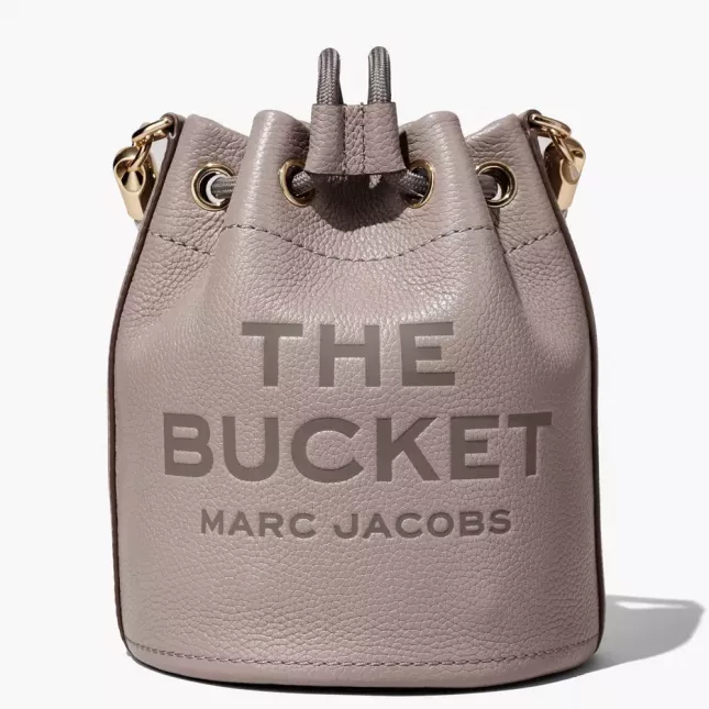 The Leather Mini Bucket Bag - Cement