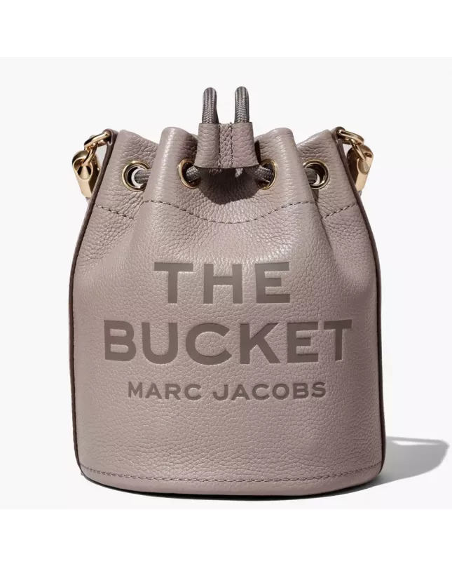 The Leather Mini Bucket Bag - Cement