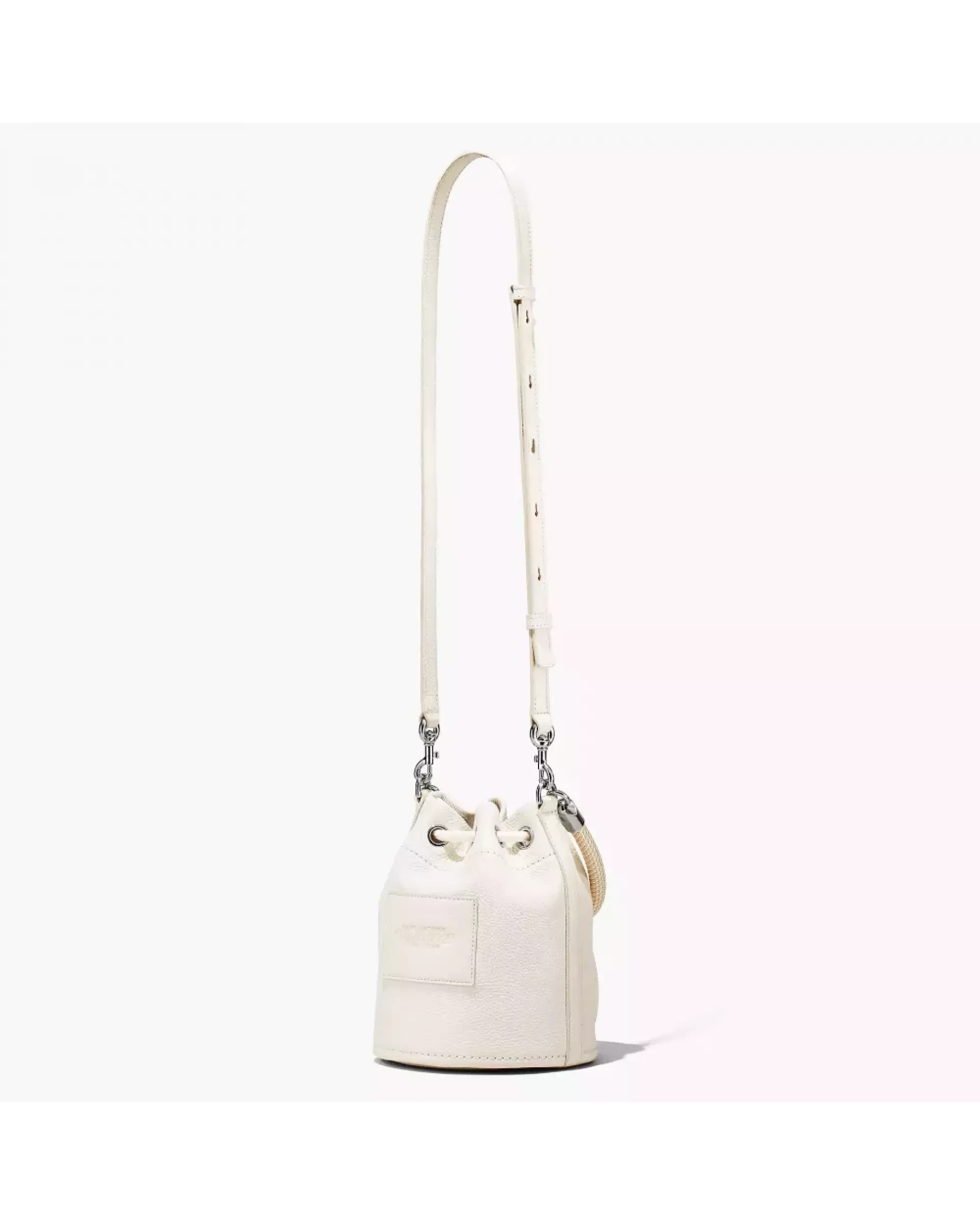 The Leather Mini Bucket Bag - Cotton Silver