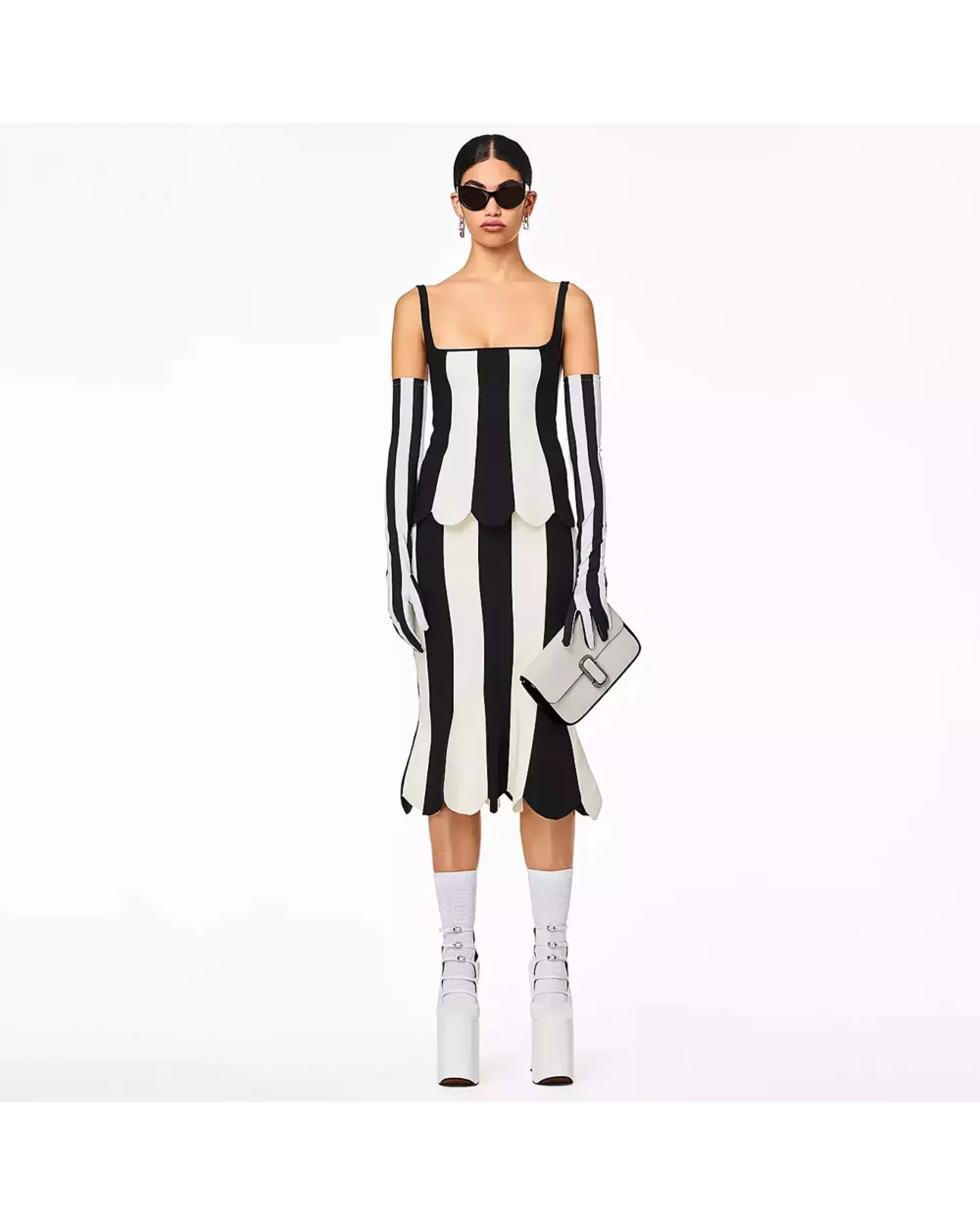 The bi-color J Marc Shoulder Bag - White