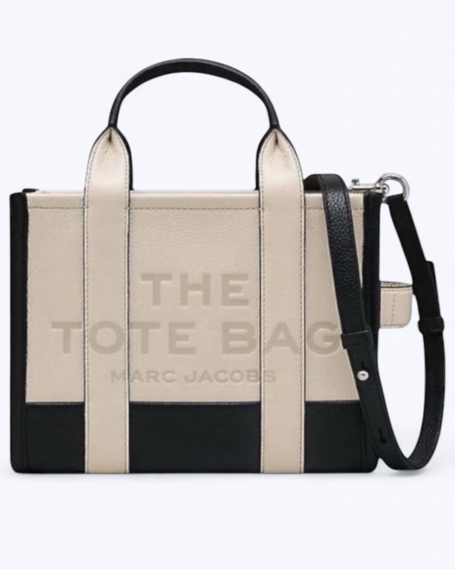  Marc Jacobs The Tote Bag Leather Colorblock Medium - ivory multi