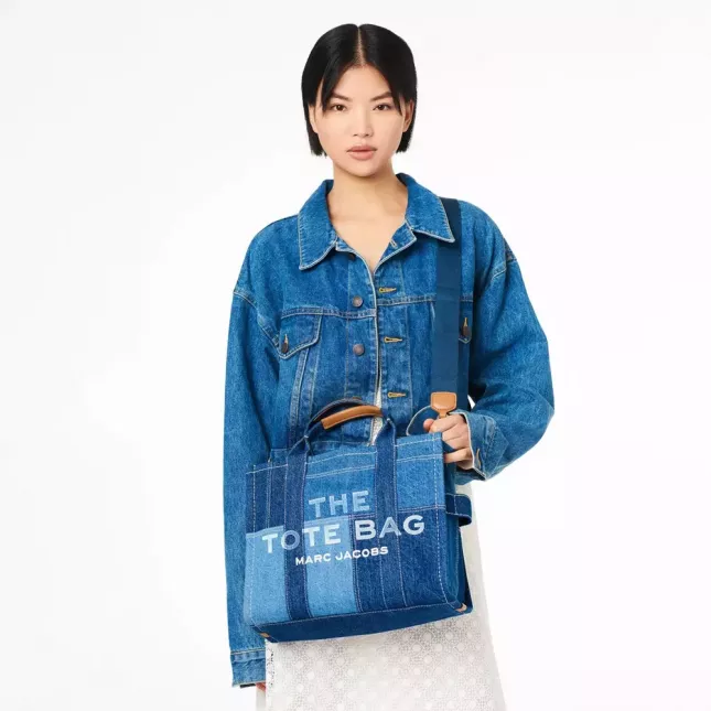 Marc Jacobs The Tote Bag Denim Medium - blue