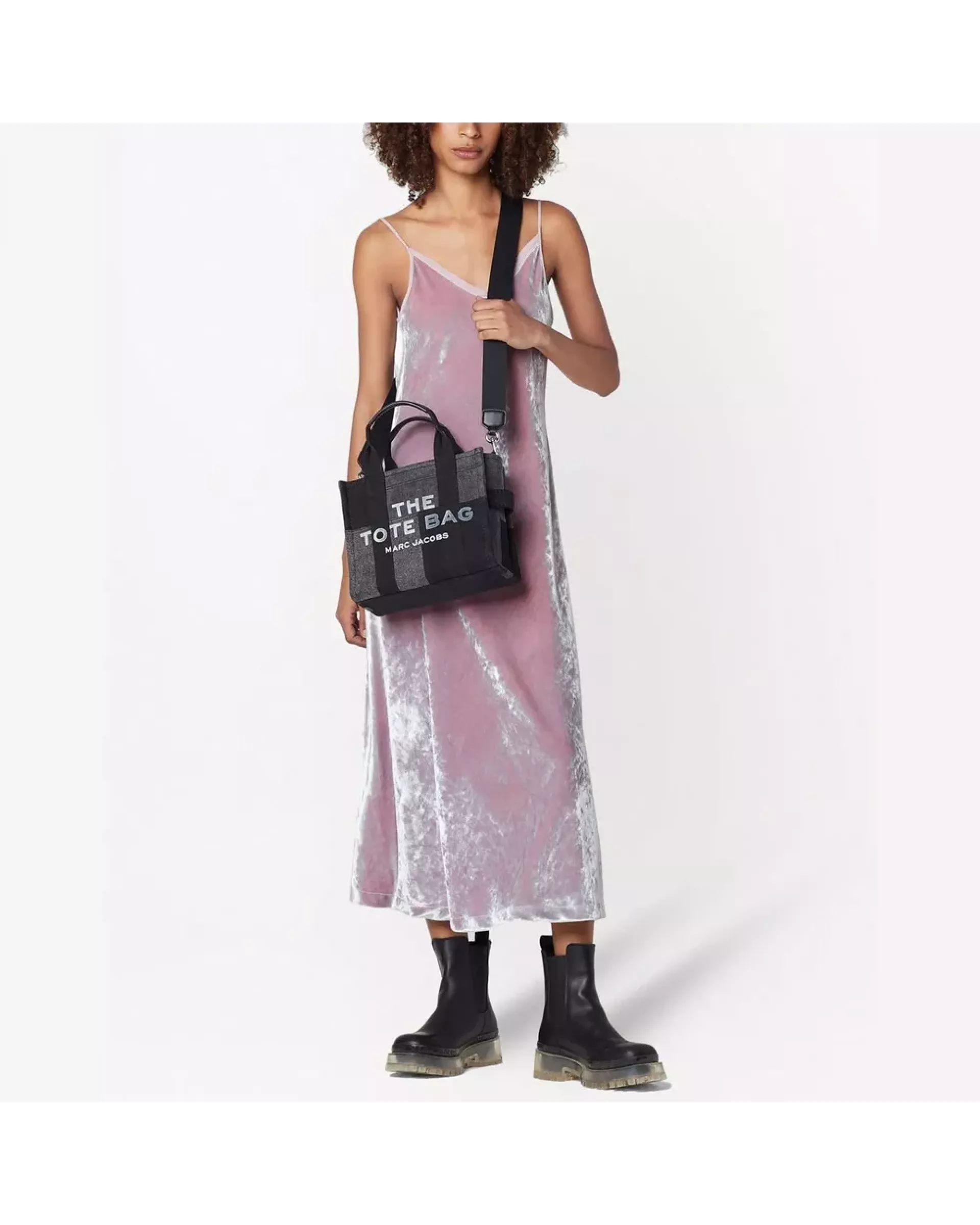 The Tote Bag Denim Medium Traveler - Black