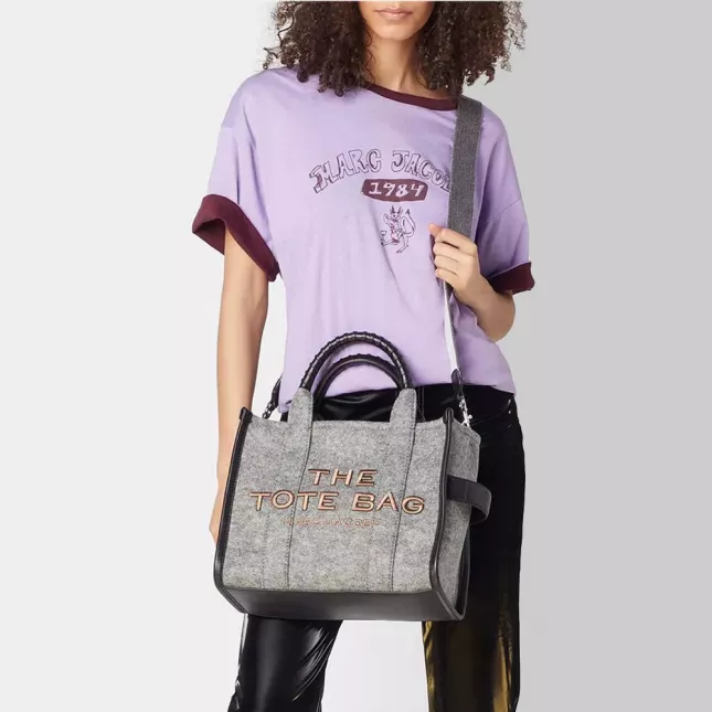 Marc Jacobs The Tote Bag felt flannel medium heather - Grey