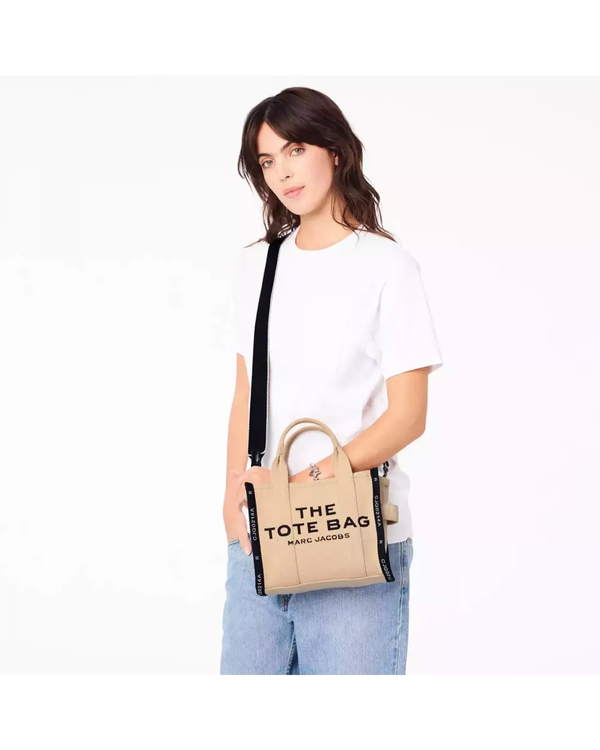 The Tote Bag Jacquard Small  - Warm Sand