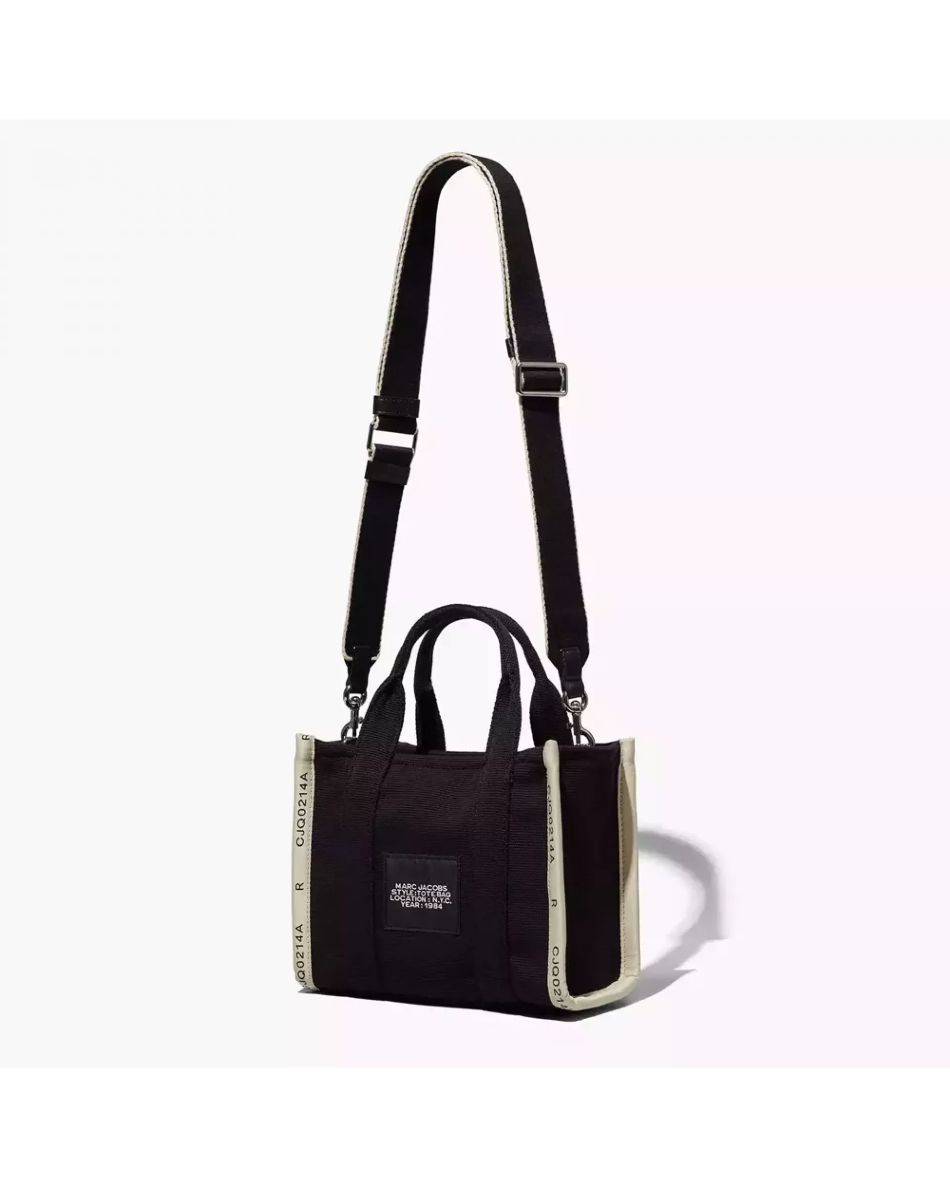 The Tote Bag Jacquard Small  - Black