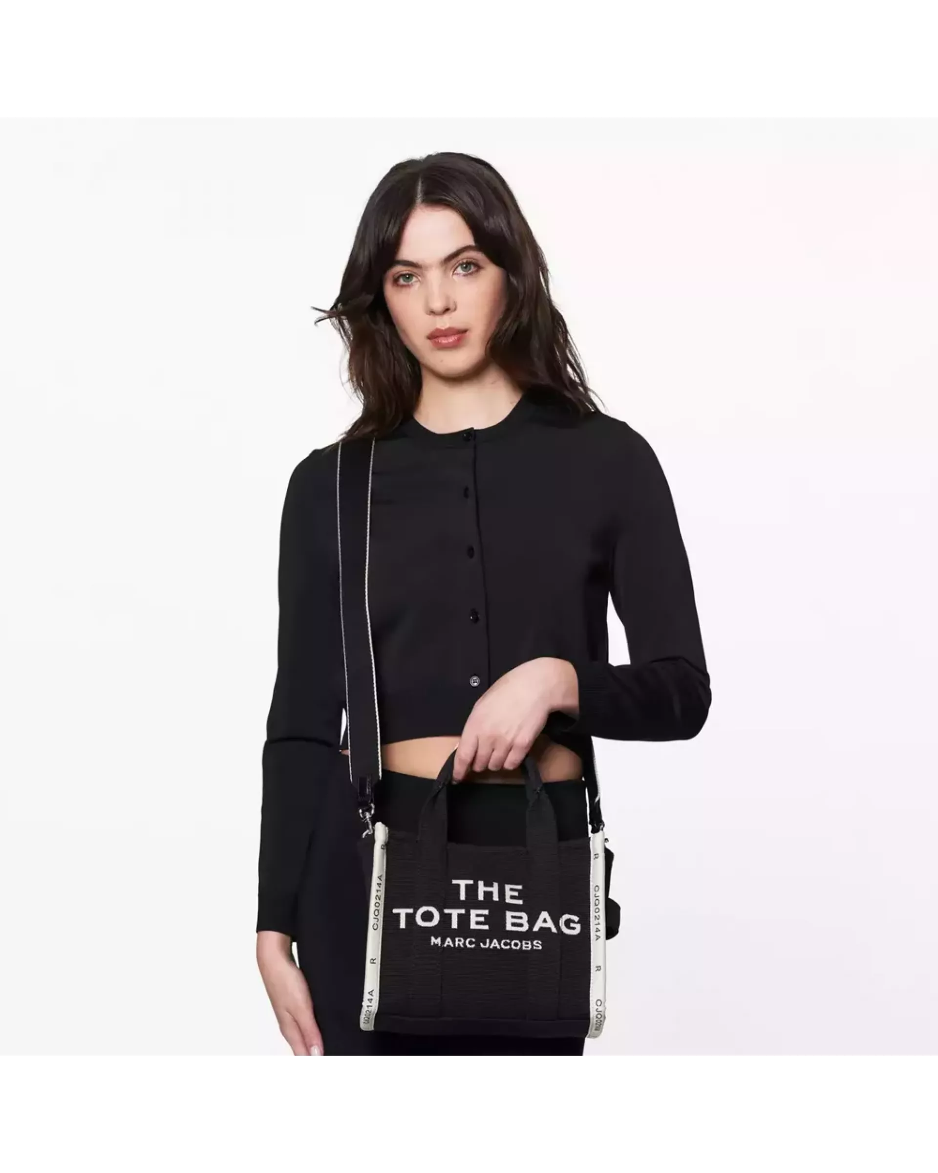 The Tote Bag Jacquard Small  - Black