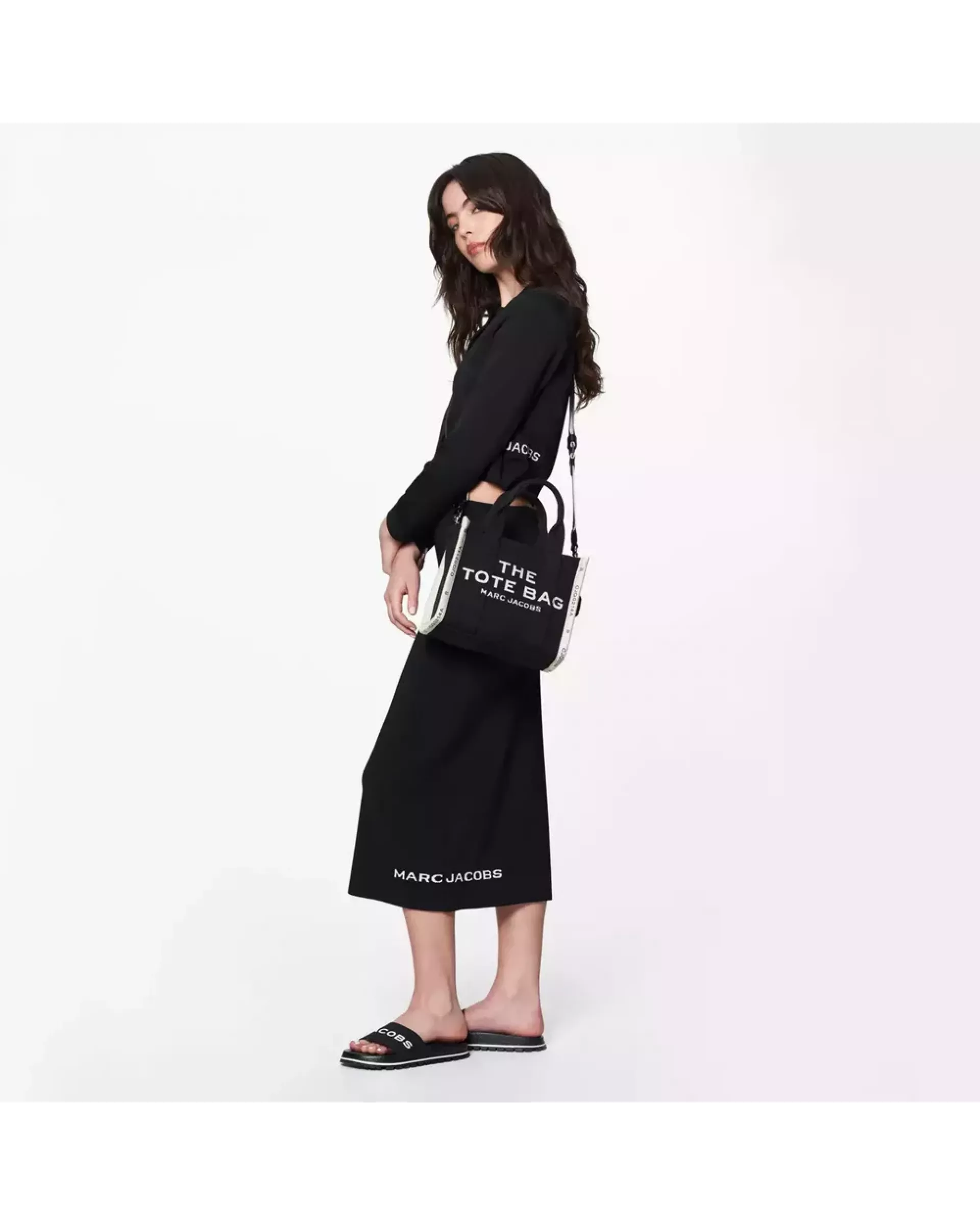The Tote Bag Jacquard Small  - Black