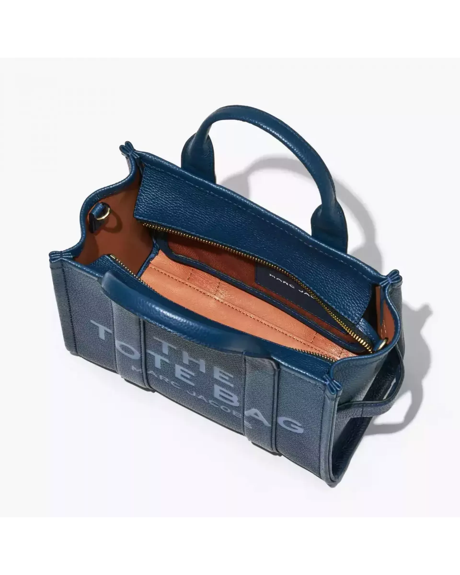 The Tote Bag Leather Small  - Blue Sea