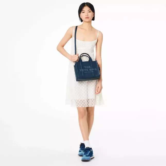 Marc Jacobs The Tote Bag Leather Small  - blue sea