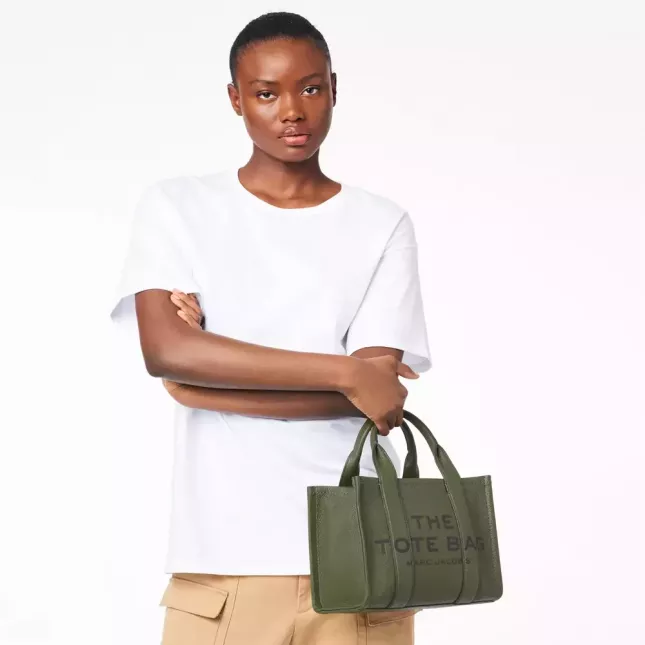 Marc Jacobs The Tote Bag Leather Small  - bronze green