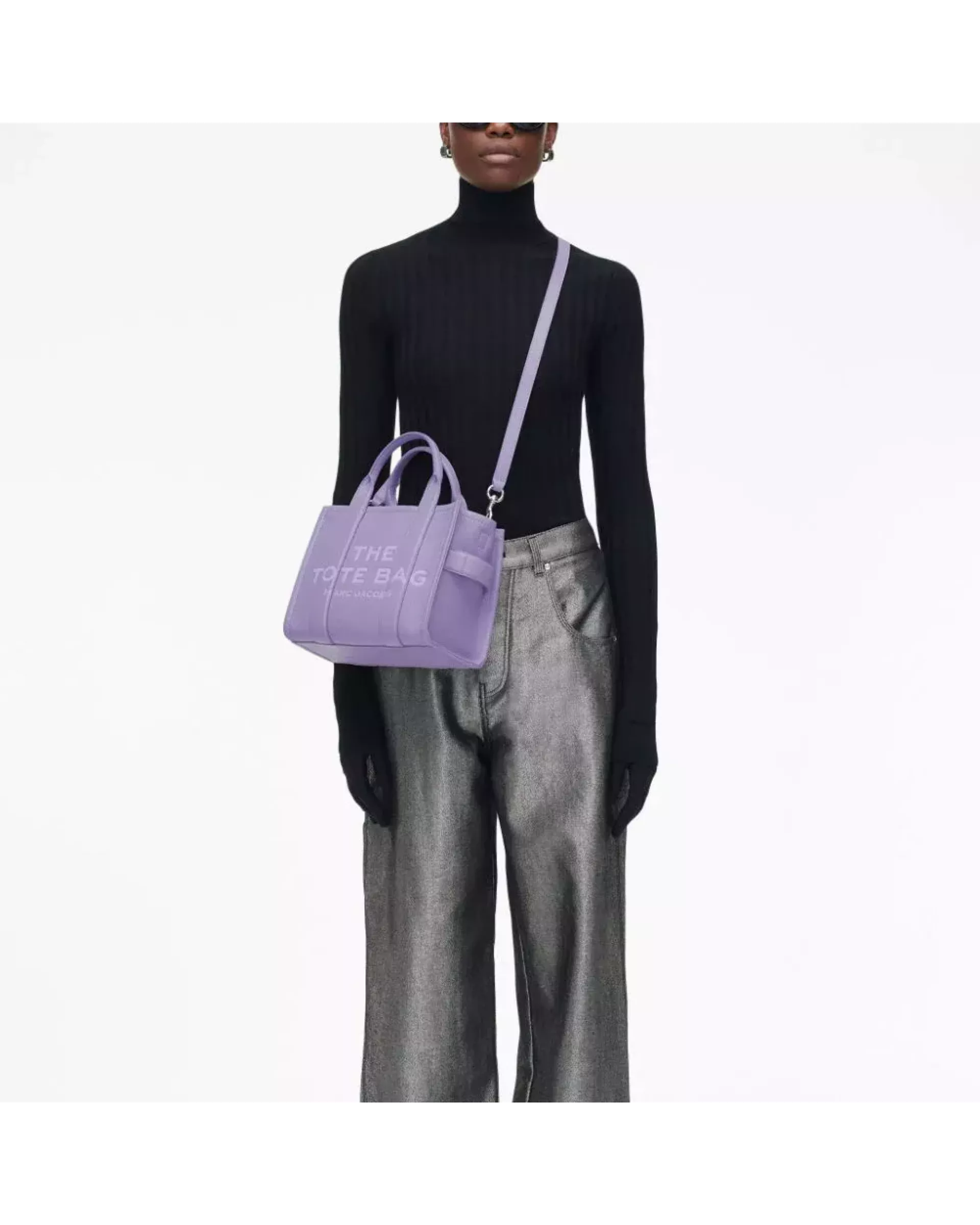 The Tote Bag Leather Small  - lavender