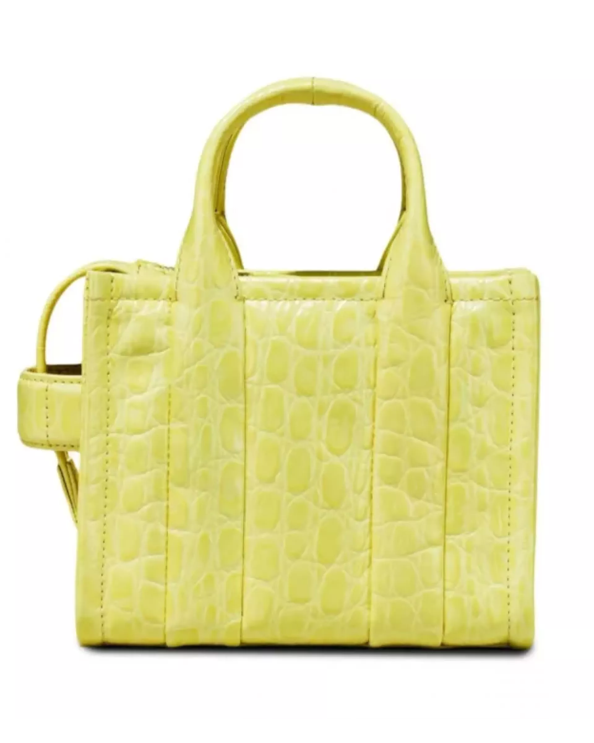 The Tote Bag Small Croc-Embossed - tender yellow