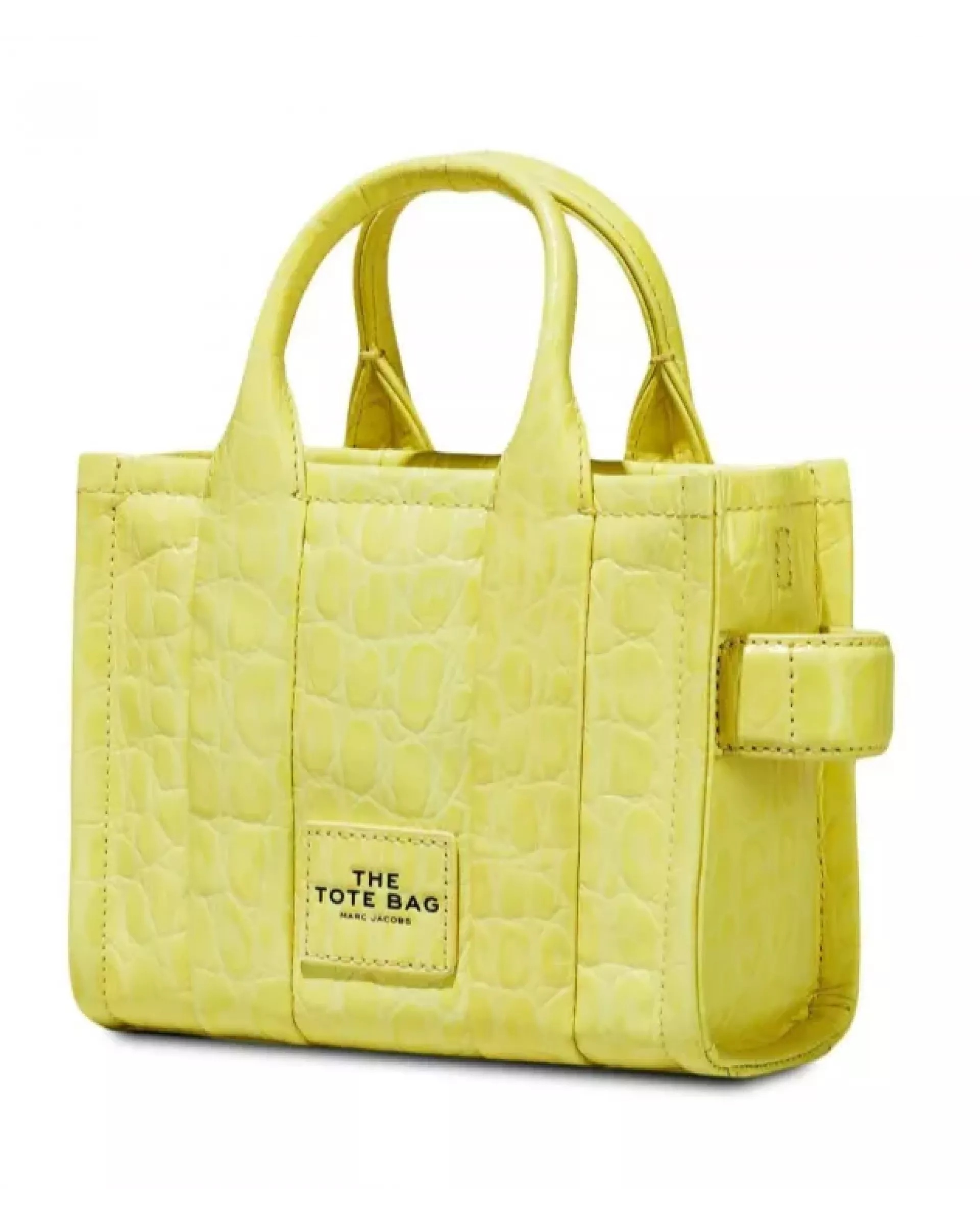 The Tote Bag Small Croc-Embossed - tender yellow