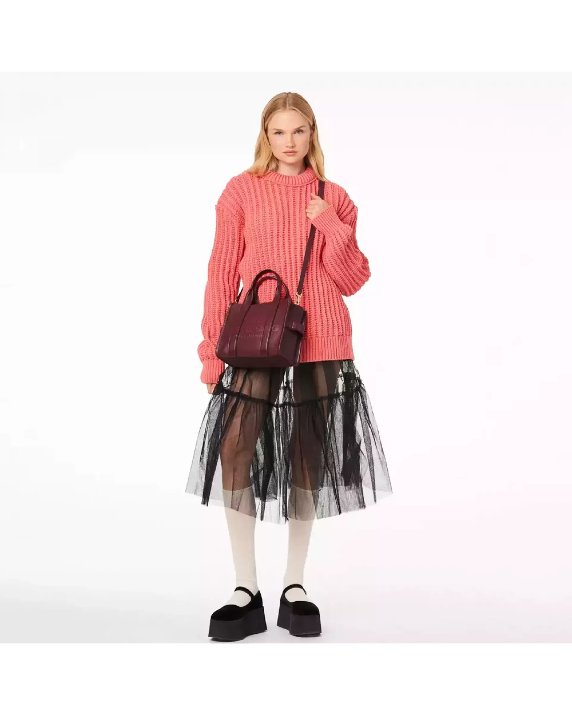 The Tote Bag Leather Small  - Chianti