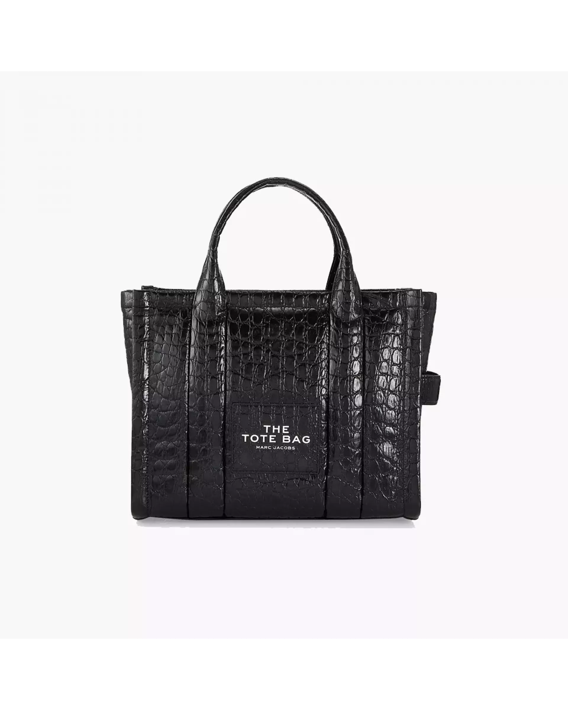 The Tote Bag Medium Croc-Embossed - Black