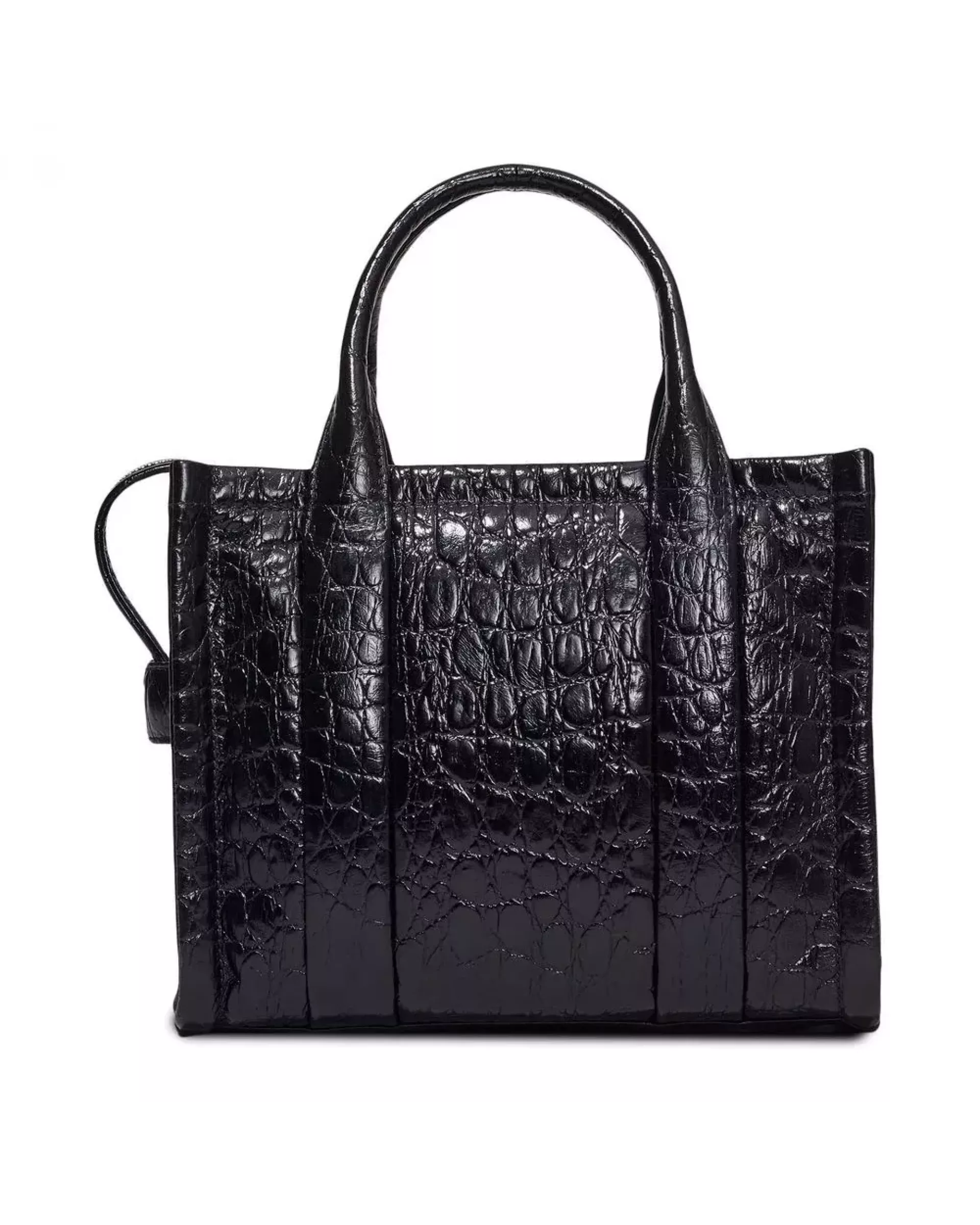 The Tote Bag Medium Croc-Embossed - Black