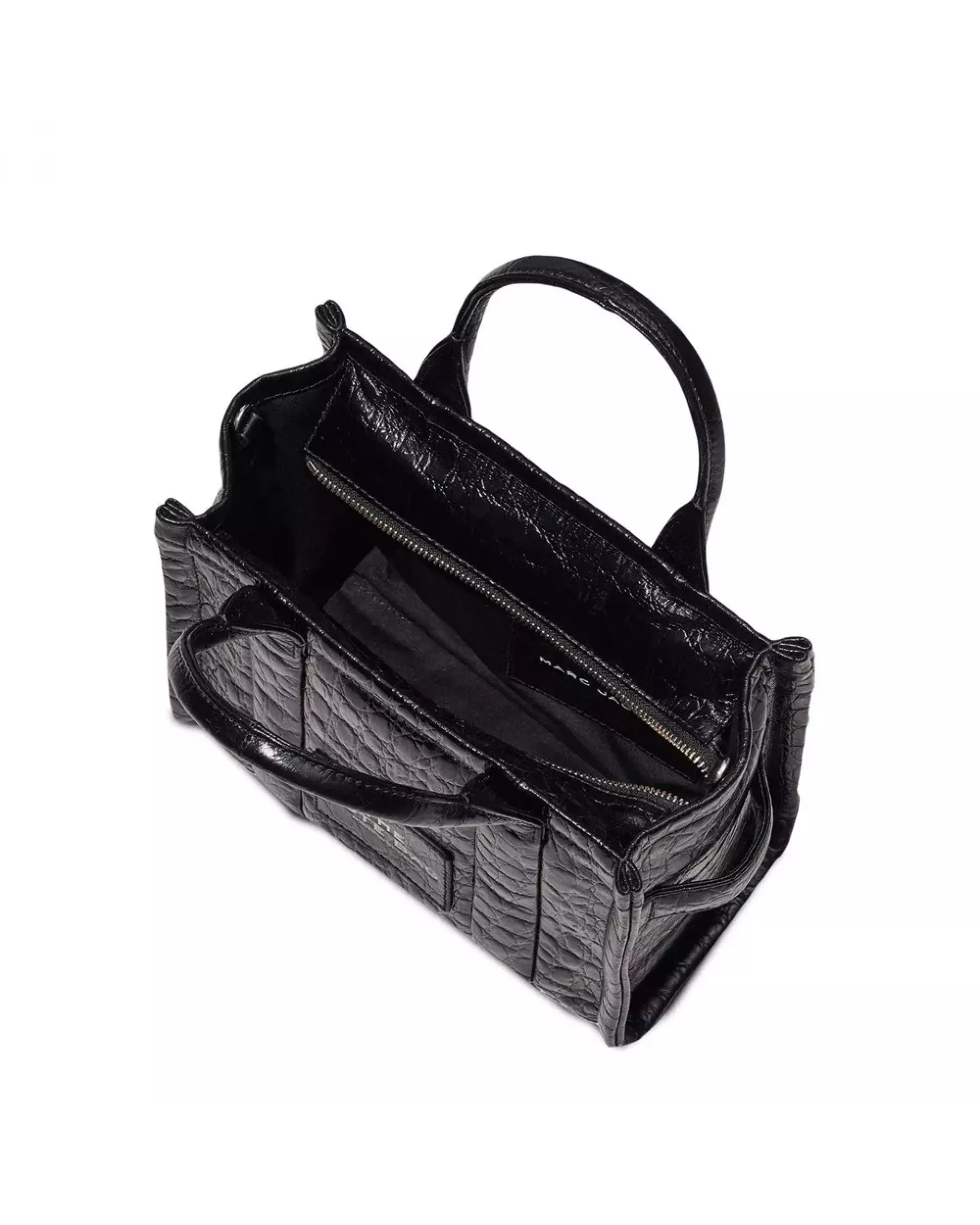 The Tote Bag Medium Croc-Embossed - Black