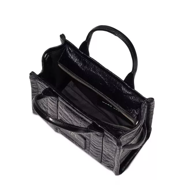The Tote Bag Medium Croc-Embossed - Black