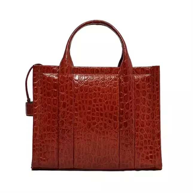 Marc Jacobs The Tote Bag Small  Croc-Embossed - spice brown