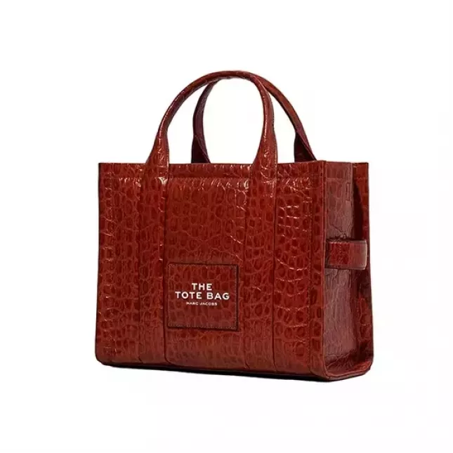 Marc Jacobs The Tote Bag Small  Croc-Embossed - spice brown